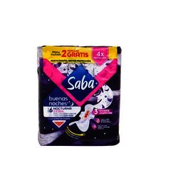 TOALLA FEMENINA SABA BUENAS NOCHES EXTRA CON ALAS C/4+2 TOALLA FEMENINA SABA BUENAS NOCHES EXTRA CON ALAS C/4+2