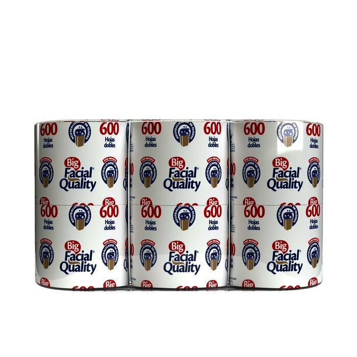 PAPEL HIGIENICO BIG FACIAL QUALITY 6 ROLLOS 600 HOJAS