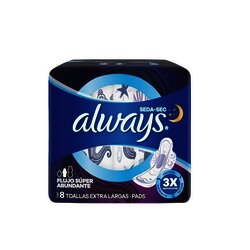 TOALLA FEMENINA ALWAYS NOCHE SECA CON ALAS 8 PZ TOALLA FEMENINA ALWAYS NOCHE SECA CON ALAS 8 PZ