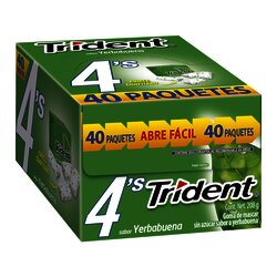 CHICLE TRIDENT 4 PAST PAQ C/40 PZ YERBA