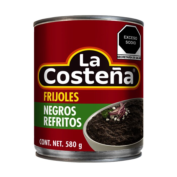 FRIJOL LA COSTEÑA REFRITO NEGRO 580 GR