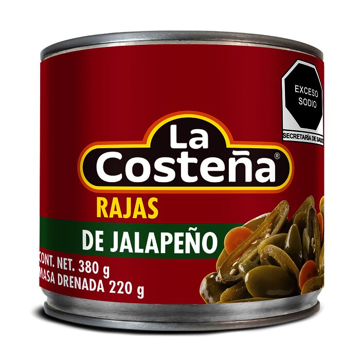 CHILE JALAPEÑO RAJAS LA COSTEÑA 380 GR