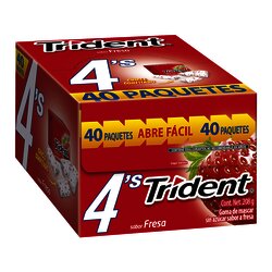 CHICLE TRIDENT 4 PAST PAQ C/40 PZ FRESA