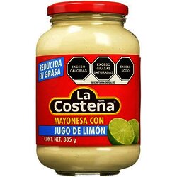 MAYONESA LA COSTEÑA CON JUGO LIMON REDUCIDA GRASA 385 GR