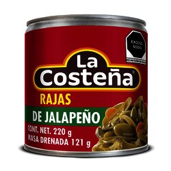 CHILE JALAPEÑO RAJAS LA COSTEÑA PAQ C/4 380 GR