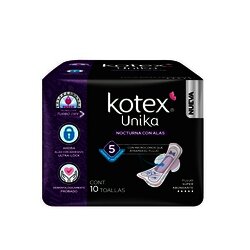 TOALLA FEMENINA KOTEX U NOCTURNA CON ALAS C/10 TOALLA FEMENINA KOTEX U NOCTURNA CON ALAS C/10