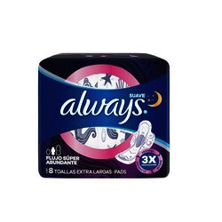 TOALLA FEMENINA ALWAYS NOCHE SUAVE CON ALAS C/8 PZ TOALLA FEMENINA ALWAYS NOCHE SUAVE CON ALAS C/8 PZ