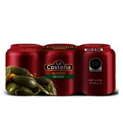 CHILE JALAPEÑO ENTERO LA COSTEÑA PAQ C/6 DE 220 GR