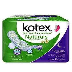 TOALLA FEMENINA MANZANILLA NOCTURNA CON ALAS 10 PZ TOALLA FEMENINA MANZANILLA NOCTURNA CON ALAS 10 PZ