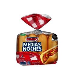 PAN P/HOT DOG MEDIAS NOCHES BIMBO 290 GR (8 PZ)