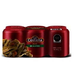 CHILE JALAPEÑO RAJAS LA COSTEÑA PAQ C/6 DE 220 GR