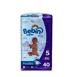 PAÑAL BEBIN SUPER EXTRA GRANDE C/40 PZ