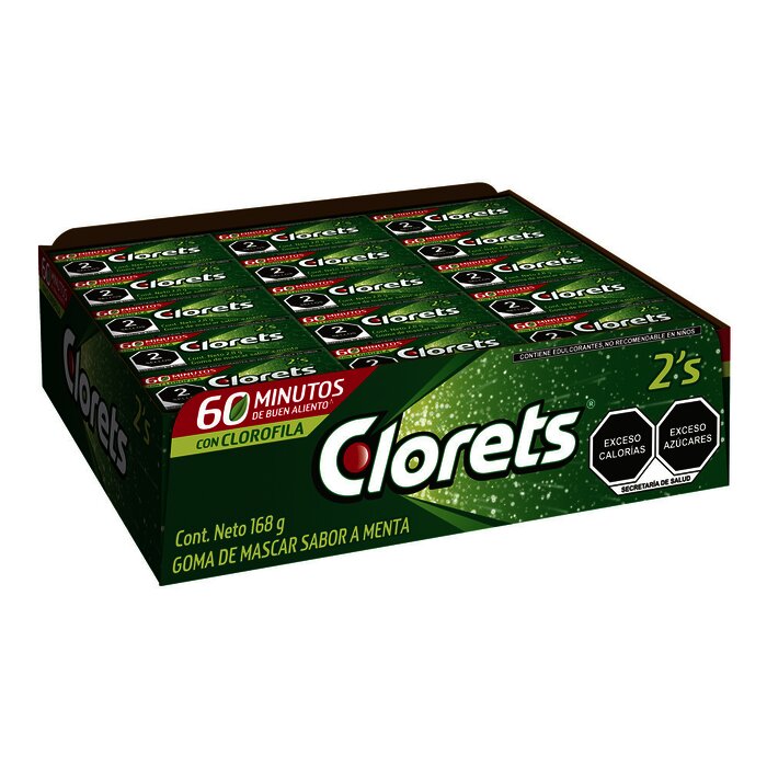 CHICLE CLORETS 2 PASTILLAS PAQ C/60 PIEZAS