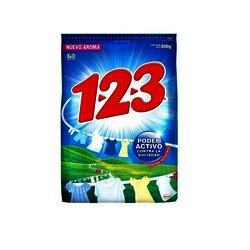 DETERGENTE POLVO 1-2-3 800 GR FRESCA BLANCURA
