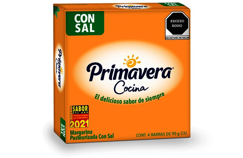MARGARINA PRIMAVERA PAQ C/4 PIEZAS DE 90 GR C/U