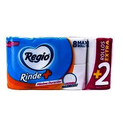 PAPEL HIGIENICO REGIO RINDE MAS 8 ROLLOS DE 300 HOJAS C/UNO PAPEL HIGIENICO REGIO RINDE MAS 8 ROLLOS DE 300 HOJAS C/UNO