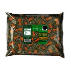 CHILES JALAPEÑOS ENTEROS MAXIMA BOLSA 3 KG