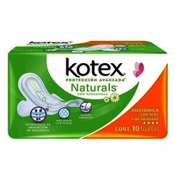TOALLA FEMENINA KOTEX MANZANILLA ANATOMICA CON ALAS 10 PZ TOALLA FEMENINA KOTEX MANZANILLA ANATOMICA CON ALAS 10 PZ