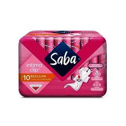 TOALLA FEMENINA SABA CLIP CON ALAS 10 PZ TOALLA FEMENINA SABA CLIP CON ALAS 10 PZ