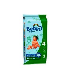 PAÑAL BEBIN SUPER GRANDE BOLSA CON 3 PIEZAS