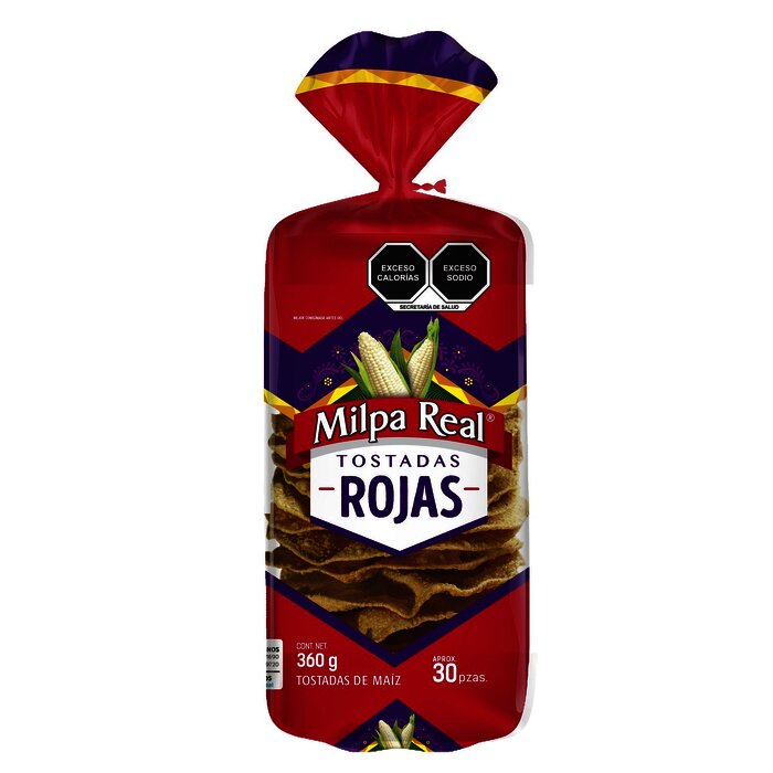 TOSTADA MILPA REAL ROJA 324 GR (27 PZ)