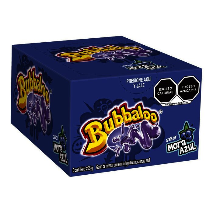 CHICLE BUBBALOO C/47 PIEZAS MORA AZUL