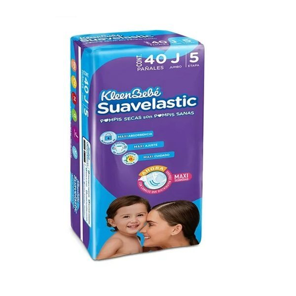 PAÑAL KLEEN BEBE SUAVELASTIC JUMBO 40 PIEZAS