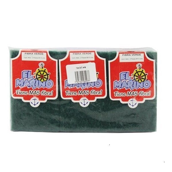 FIBRA VERDE MARINO 8X13 PAQUETE CON 6 PIEZAS