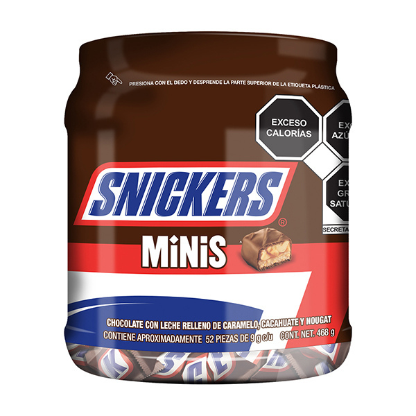 CHOCOLATE SNICKERS MINI VITROLERO C/45 PIEZAS