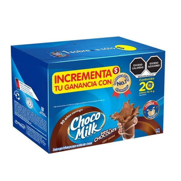 CHOCO MILK EXHIBIDOR C/20 SOBRES DE 18 GR