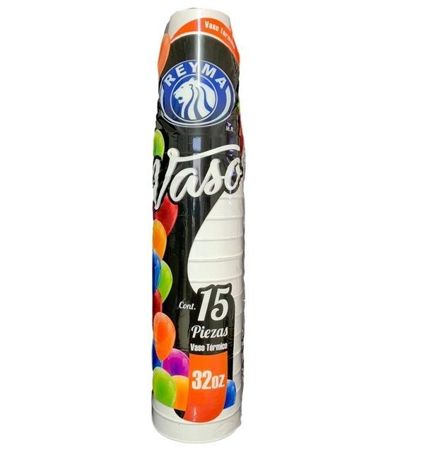 VASO TERMICO 1 LITRO C/15 PIEZAS REYMA