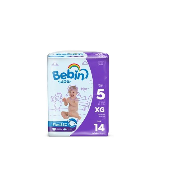 PAÑAL BEBIN SUPER EXTRA GRANDE C/14 PZ