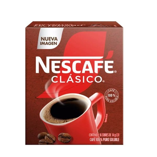 CAFE SOLUBLE NESCAFE EXHIBIDOR C/16 SOBRES DE 14 GR C/U