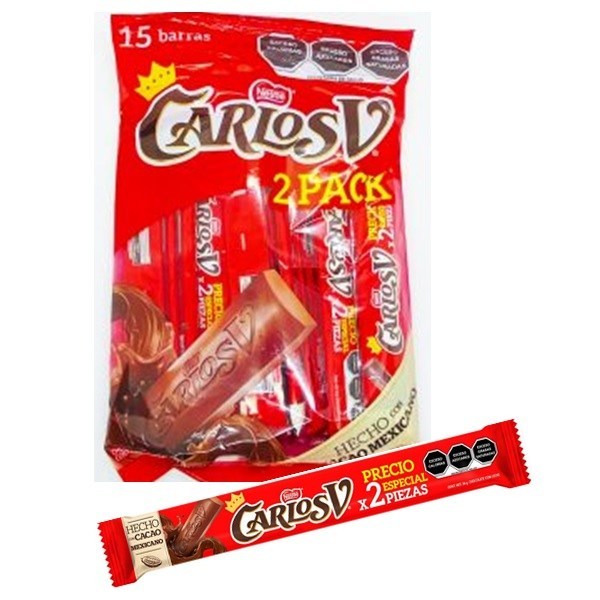 CHOCOLATE CARLOS V PAR DE REYES PAQ C/15 PIEZAS