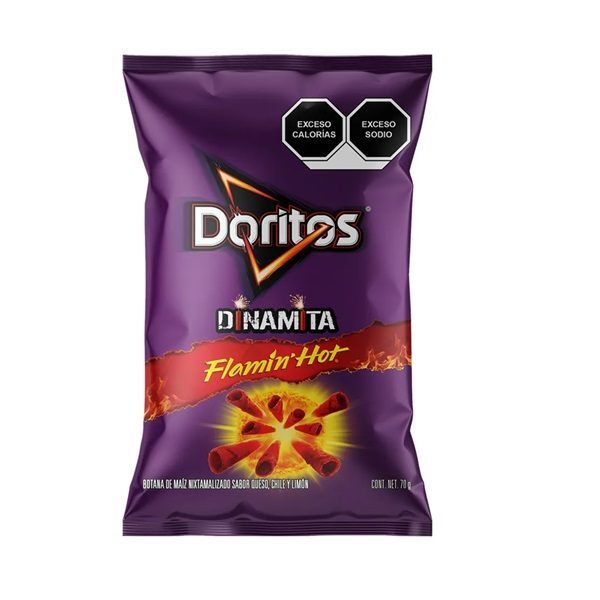 DORITOS DINAMITA FLAMIN HOT C/10 DE 70 GR