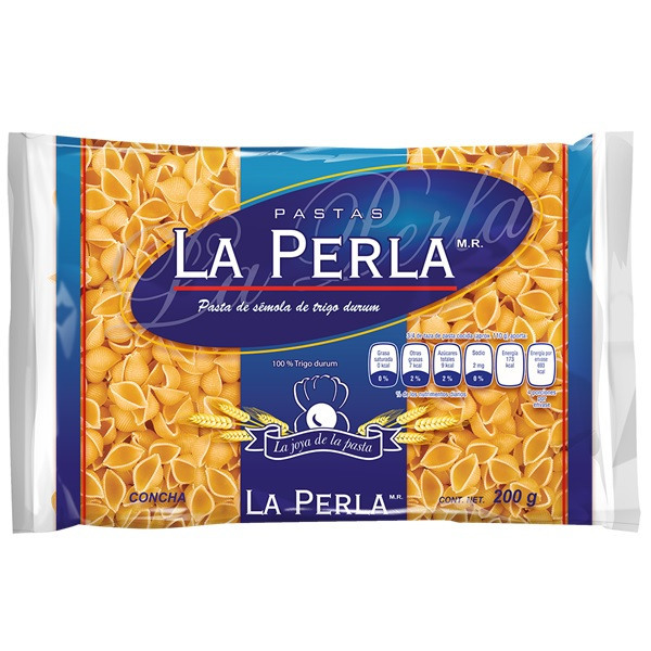 PASTA LA PERLA 200 GR CONCHA